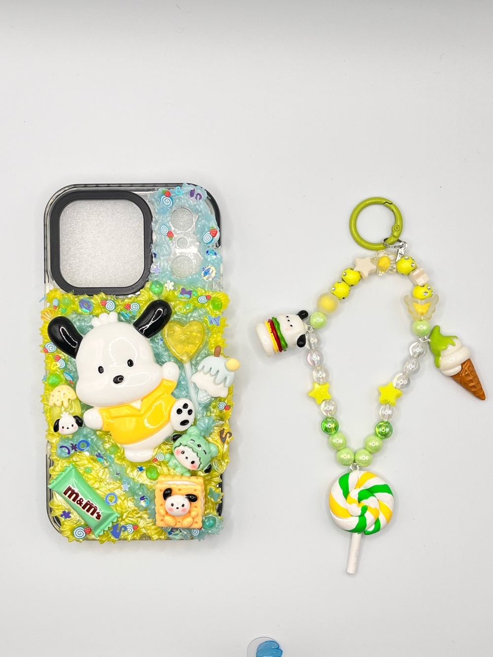 Bundle Pochacco Decoden Phone Case Beaded Phone Charm & For Any Phone Model